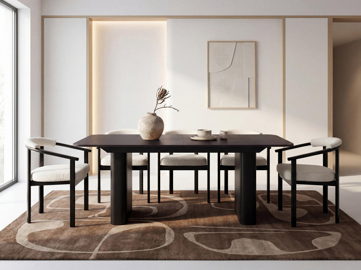ESSTISCH Riven rechteckig ausziehbar verlängerbar mit Butterfly-Auszug, Schwarz 200-296/90/76 cm - Schwarz, Holzwerkstoff/Metall (90/296/76cm) - WFL GROUP