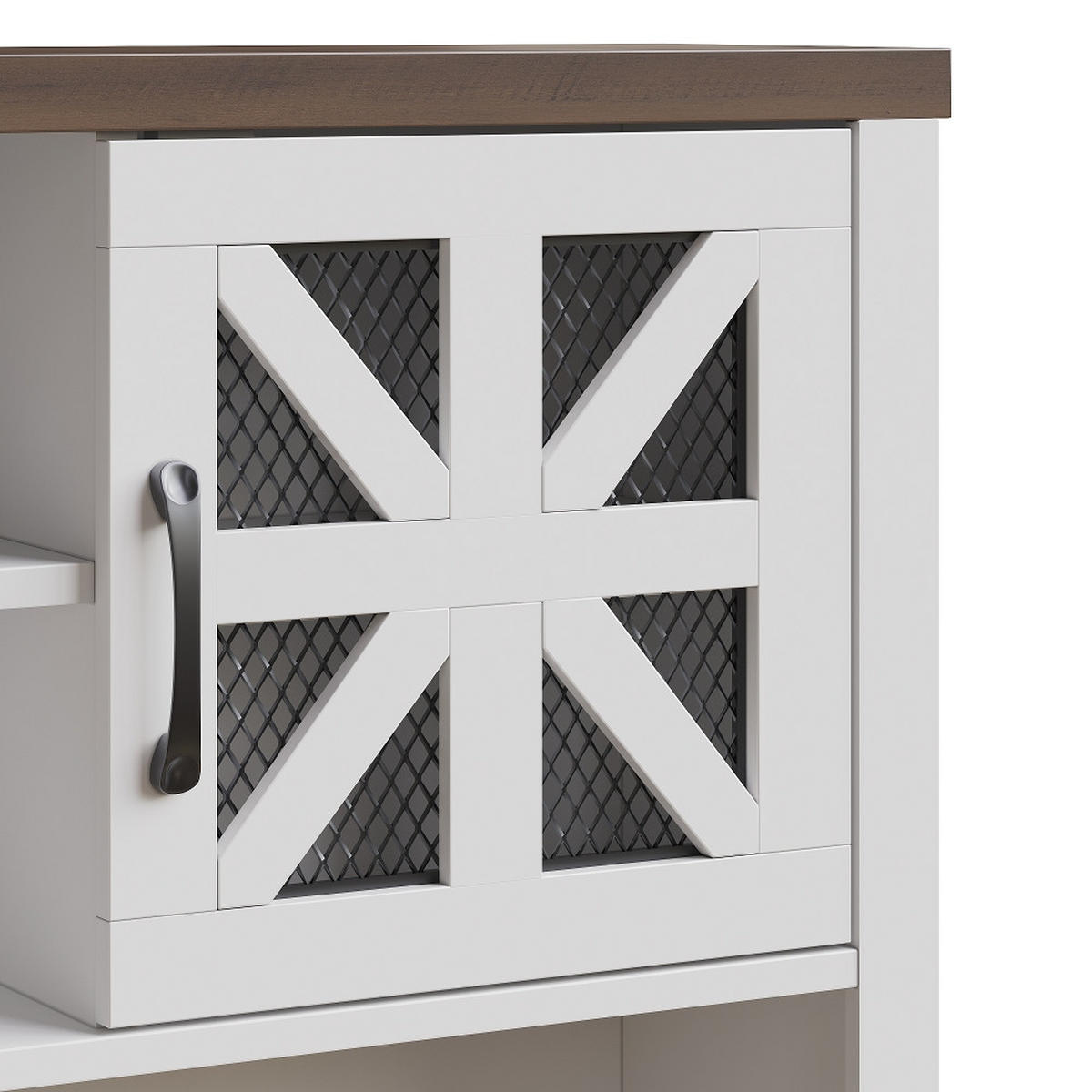 KÜCHENSCHRANK mit SMART LED BELEUCHTUNG, WEINREGAL und KIPPSICHERUNG, MDF/Metall/Glas, 120/180/40 cm - Weiß, Kunststoff (40/180/120cm) - Rolipo