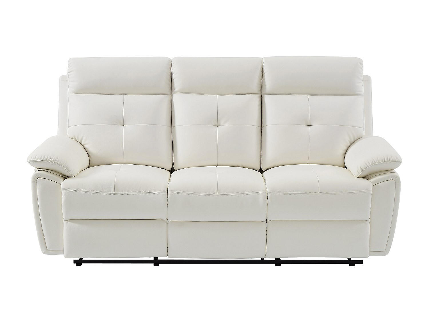 RELAXSOFA - 3 Personen - leder - weiß Vineta - Weiß, Leder (200/101/92cm) - Vente-Unique