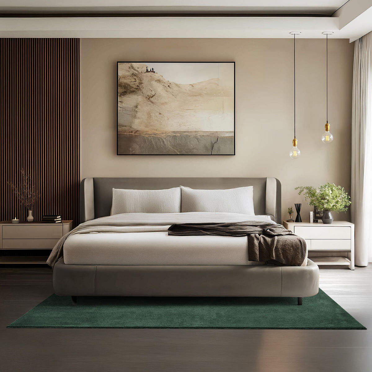 KURZFLORTEPPICH Soft Zone,rutschfeste Unterseite,grün - Grün, Kunststoff (200/140cm) - tectake