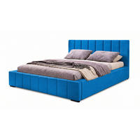 MARPUR Polsterbett NERO 180x200 cm mit Bettkasten und Lattenrost, Blau - Chromfarben/Blau, Holz/Holzwerkstoff (180/200cm) - Marpur