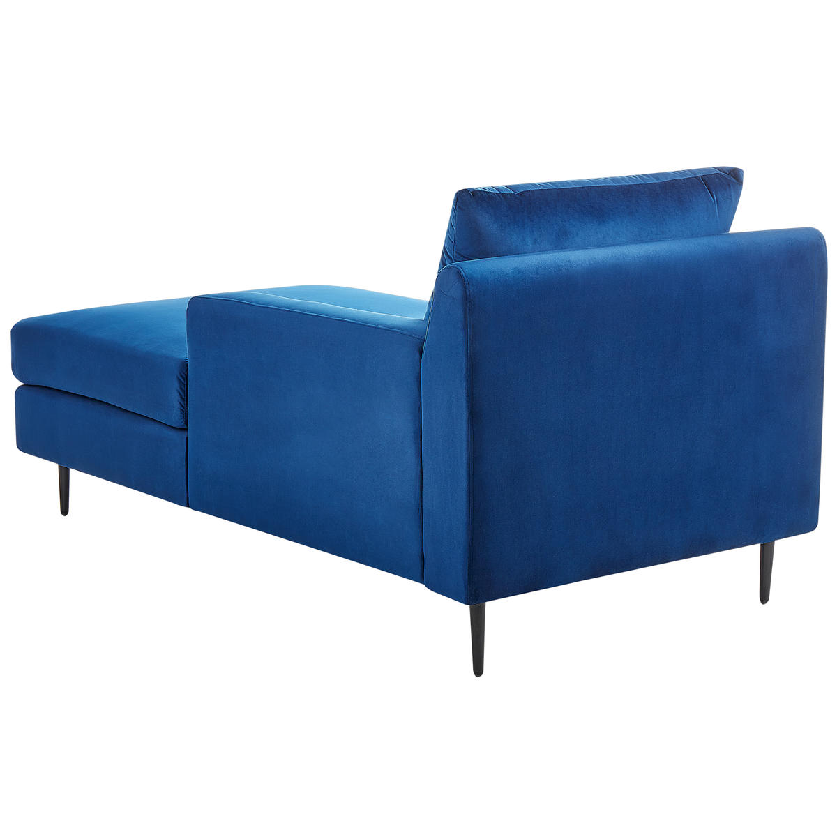 CHAISELONGUE Samtstoff Marineblau/schwarz Gueret - Blau/Schwarz, Textil (120/73/165cm) - Beliani