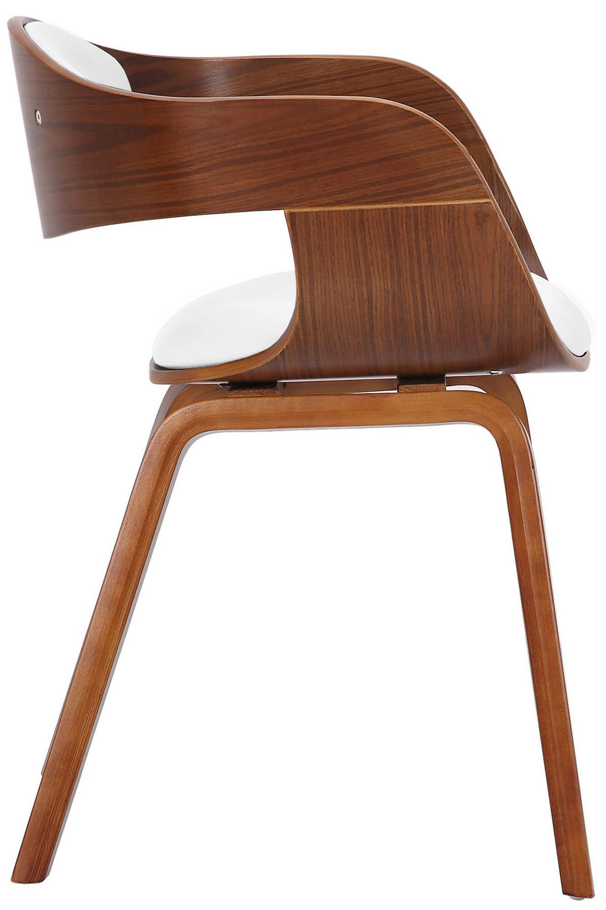ARMLEHNENSTUHL Lederlook Walnuss/Weiß - Walnussfarben/Weiß, Holz/Textil (49/73/46cm) - CLP
