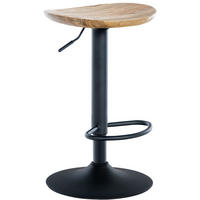 BARHOCKER Shelton natura - Schwarz/Naturfarben, Holz/Metall (41/80/38.5cm) - TPFLiving
