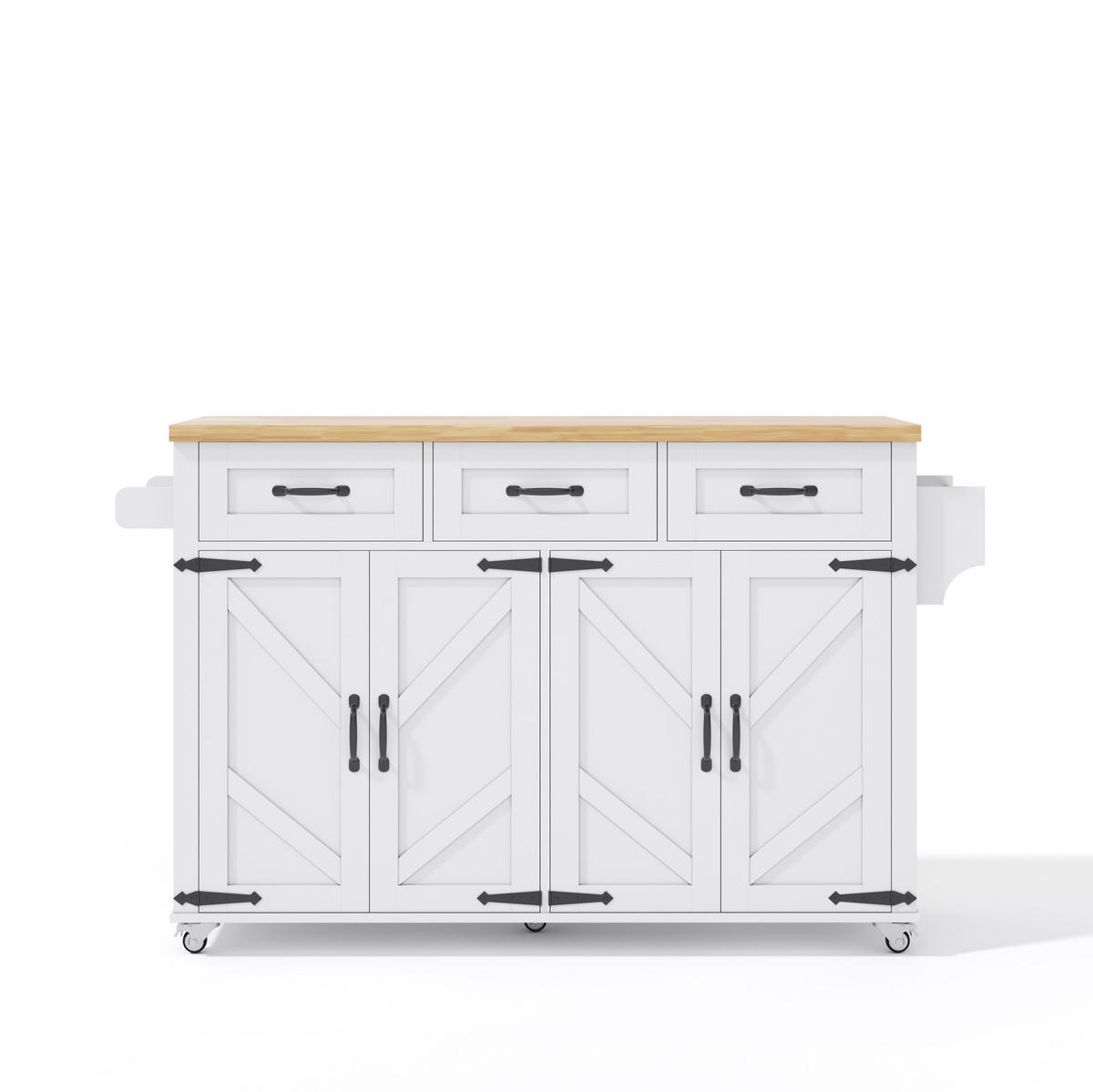KÜCHENINSEL 140/43-70/90,5 cm aus MDF mit klappbarer Arbeitsplatte Weiß/Natur - Weiß, Holzwerkstoff (140/90.5/70cm) - Modenvie