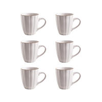 BECHER Melida mit Goldrand 0,38 l 6er-Set - Weiß, Keramik (0.38L) - Homla