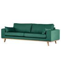 3-SITZER SOFA - Dunkelgrün/Buchefarben, Textil (237/81/88cm) - home24