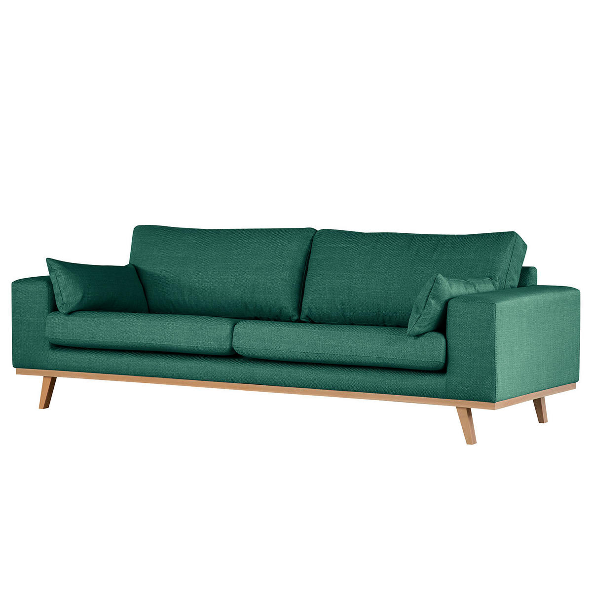 3-SITZER SOFA - Dunkelgrün/Buchefarben, Textil (237/81/88cm) - home24