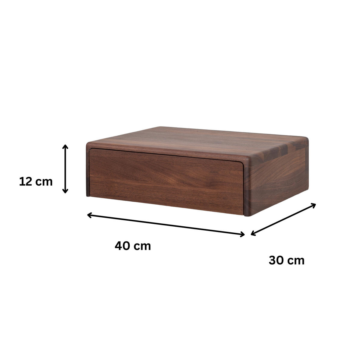 NACHTTISCH Frank 2er Set, Walnuss - Braun, Holz (40/12/30cm) - WOODEK