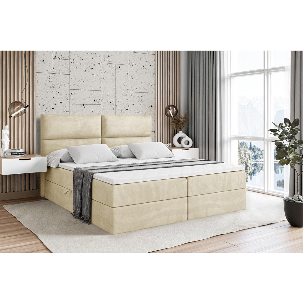 Thumbnail - Altdecor Boxbett, Beige, Holzwerkstoff, Höhe ca. 20 cm, 180x200 cm, Schlafzimmer, Betten, Boxspringbetten