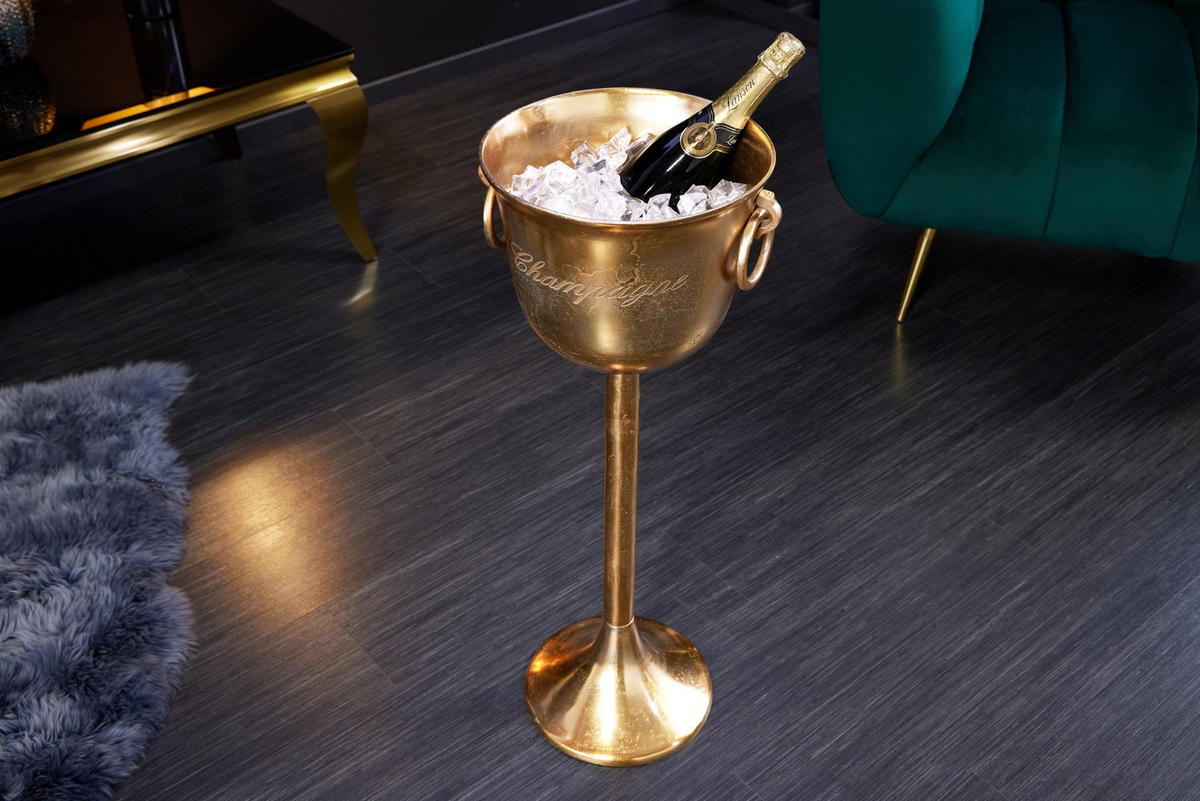SEKTKÜHLER CHAMPAGNE Metall Gold 80 cm - Goldfarben, Metall (32/80cm) - riess-ambiente