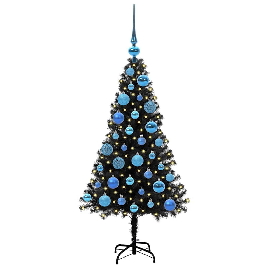 WEIHNACHTSBAUM 65/65/120 cm Schwarz PVC - Schwarz, Kunststoff (120cm) - vidaXL