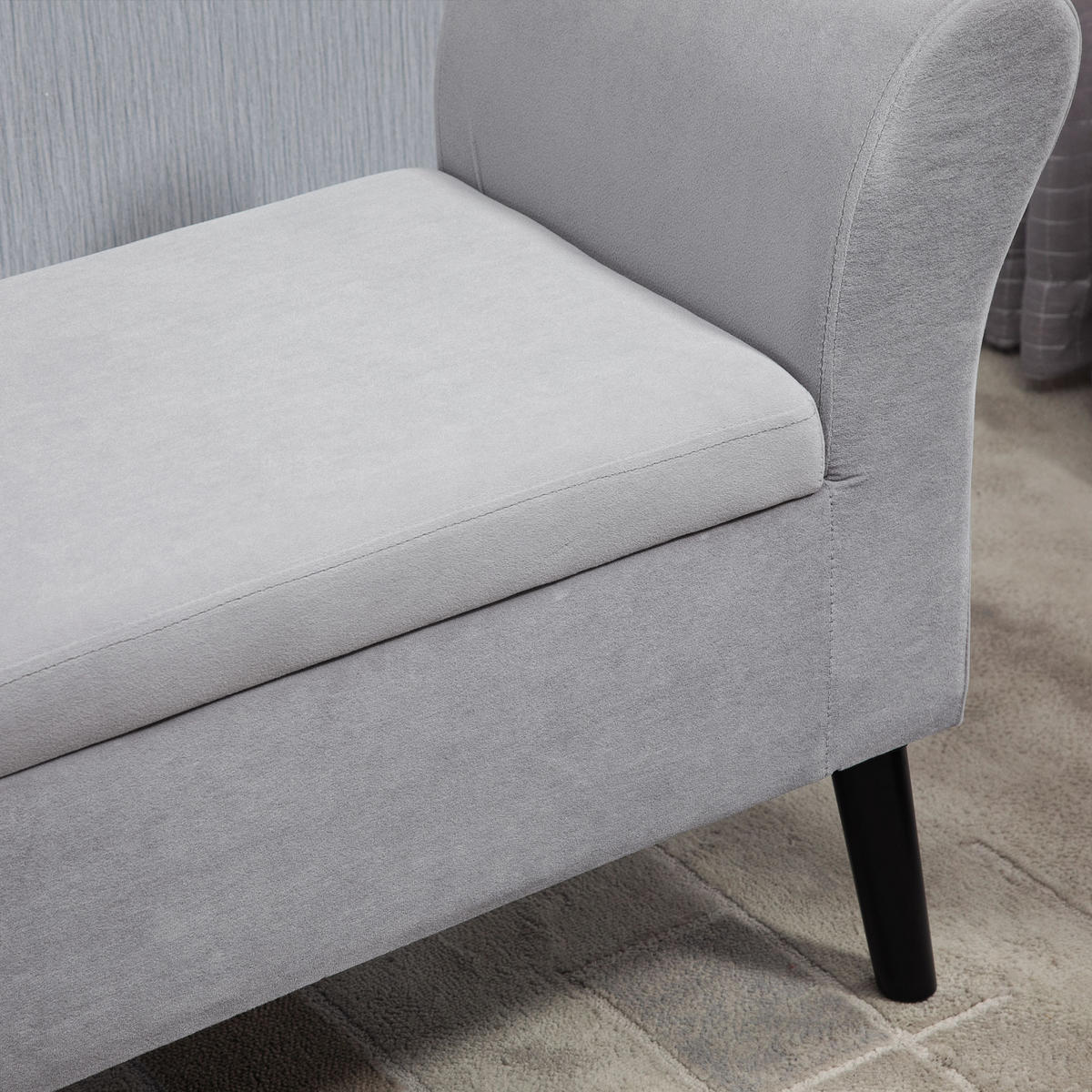SITZBANK, Polsterbank, Hellgrau - Hellgrau, Kunststoff (41/65/111.5cm) - HOMCOM