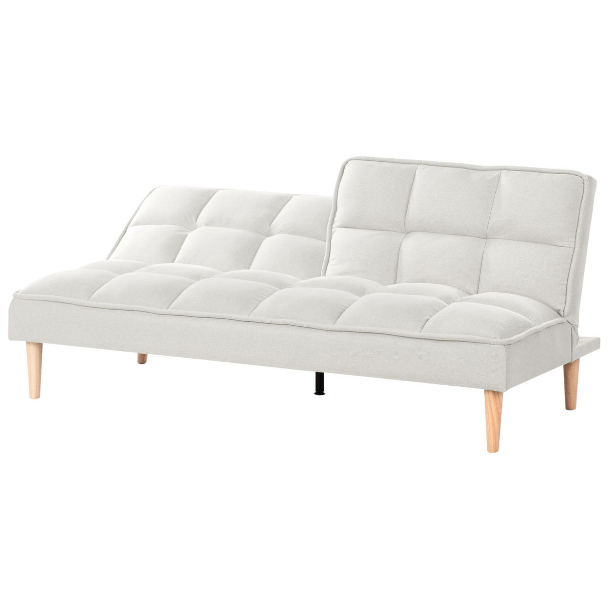 SCHLAFSOFA 3-Sitzer Stoff Cremeweiß Siljan - Creme, Textil (177/80/80cm) - Beliani