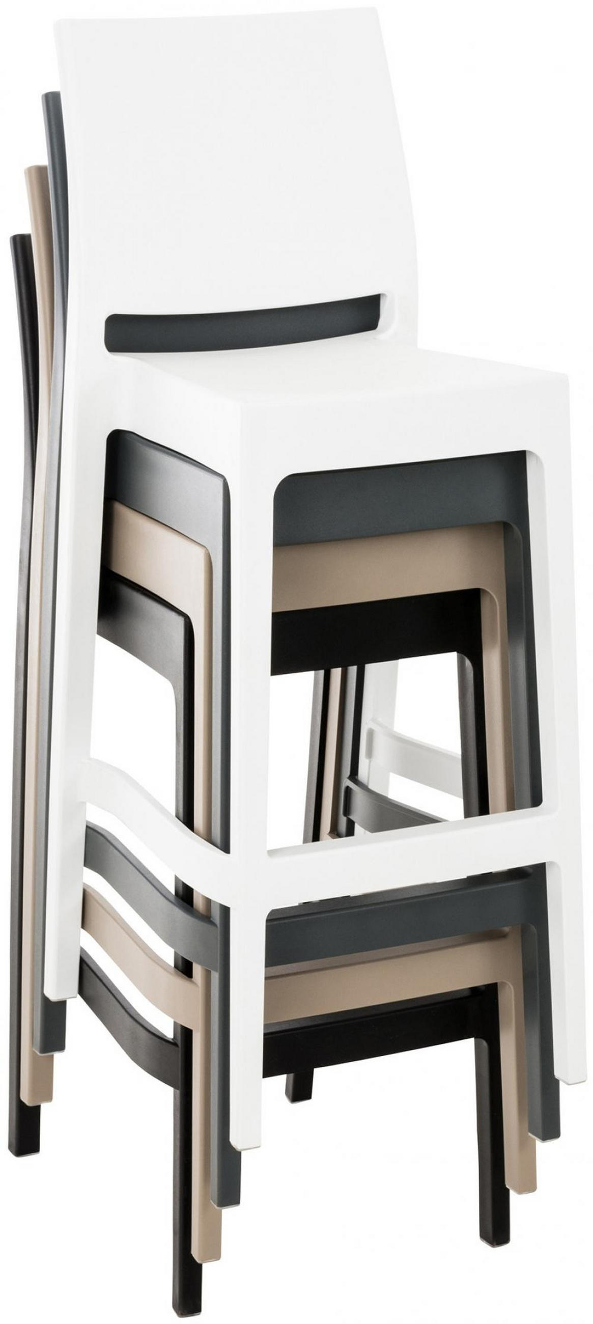 BARHOCKER 4er Set Kunststoff Oliv - Olivgrün, Kunststoff (45/105/51cm) - CLP