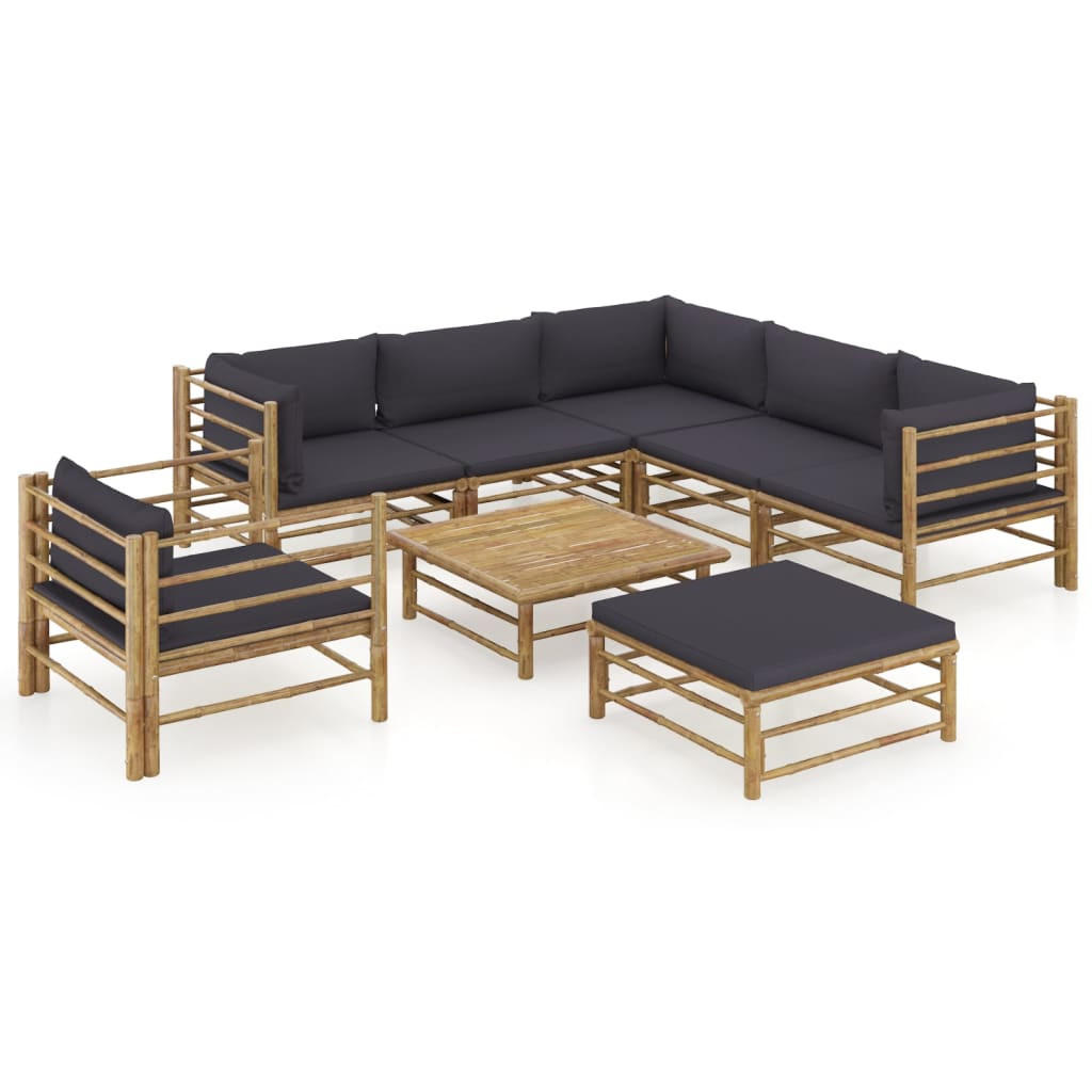 GARTENSET Resh 8-teilig - Grau, Naturmaterialien - Nettlife