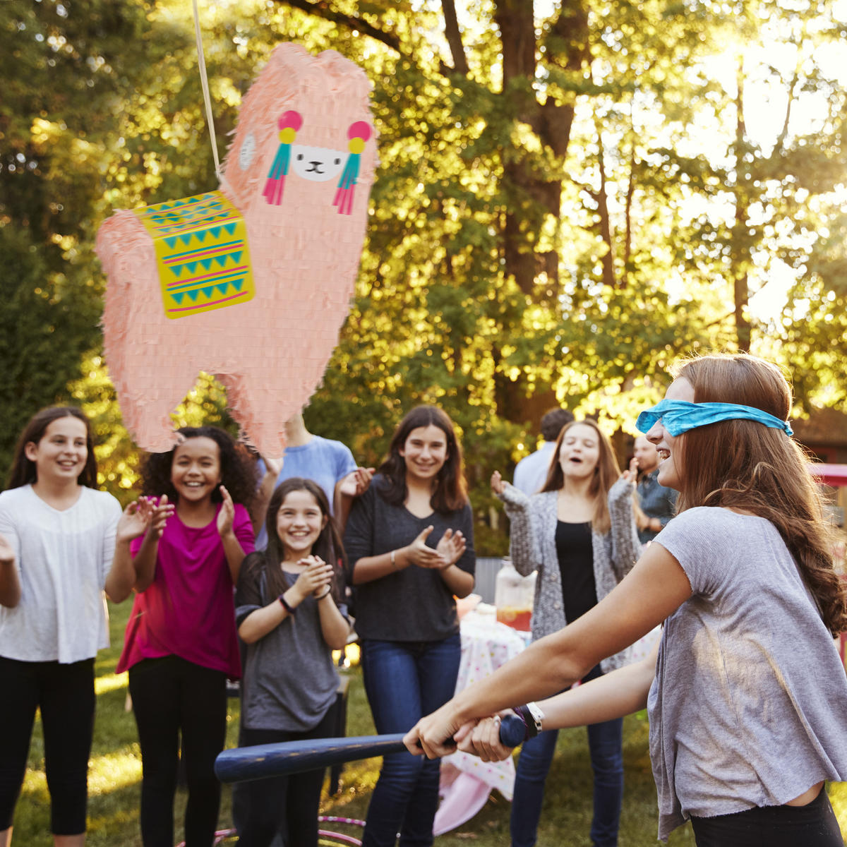 LAMA Pinata - Rosa, Papier/Wellpappe (30/50/12cm) - Relaxdays