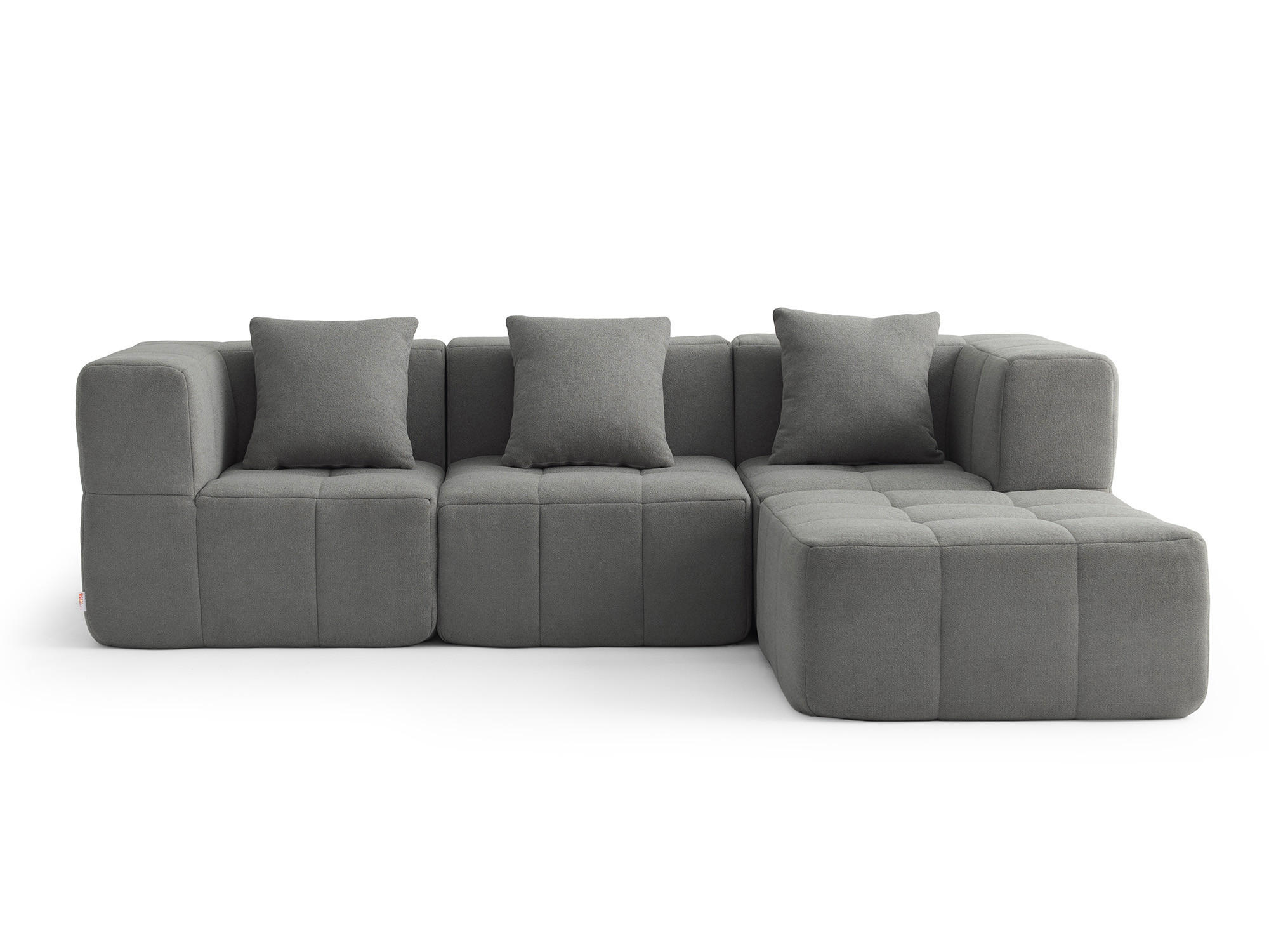 ECKSOFA Bouclé-Stoff Wolkengrau - Grau, Textil (260/190cm) - MILYsofa