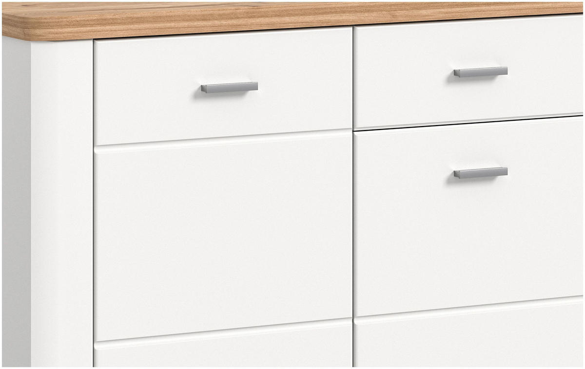 VITRINE Aarhus weiß Nox Oak Nachbildung - Weiß, Holzwerkstoff (85/205/37cm) - Xonox