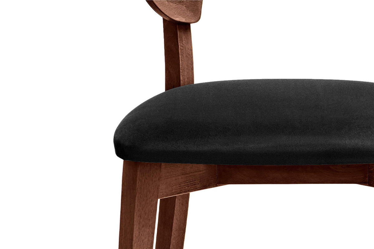 STUHL-SET LYCO Esszimmerstühl 2 St, schwarz - Walnussfarben/Schwarz, Holz/Buchenholz (47/81/45cm) - KONSIMO®