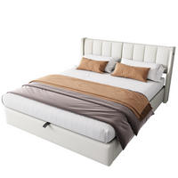 POLSTERBETT 160/200 cm aus PU mit LED-Beleuchtung, USB-Anschluss, Bettkasten und verstellbarem Kopfteil, Weiß - Weiß, Kunststoff (160/200cm) - Redom