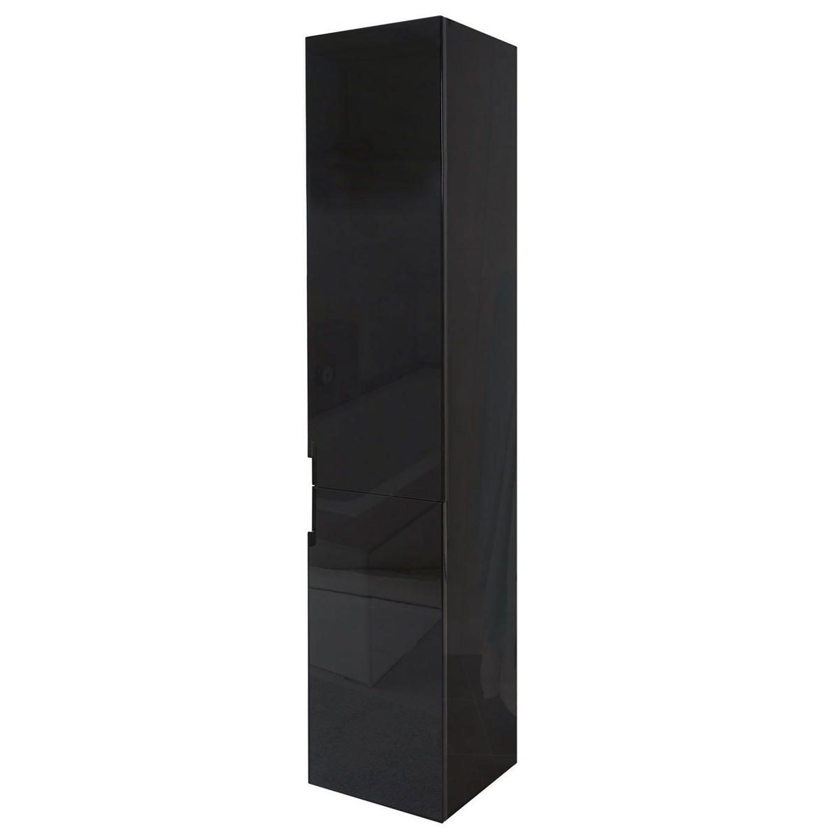 HÄNGESCHRANK Hochglanz Schwarz - Schwarz Hochglanz, Holz (30/150/30cm) - MCW