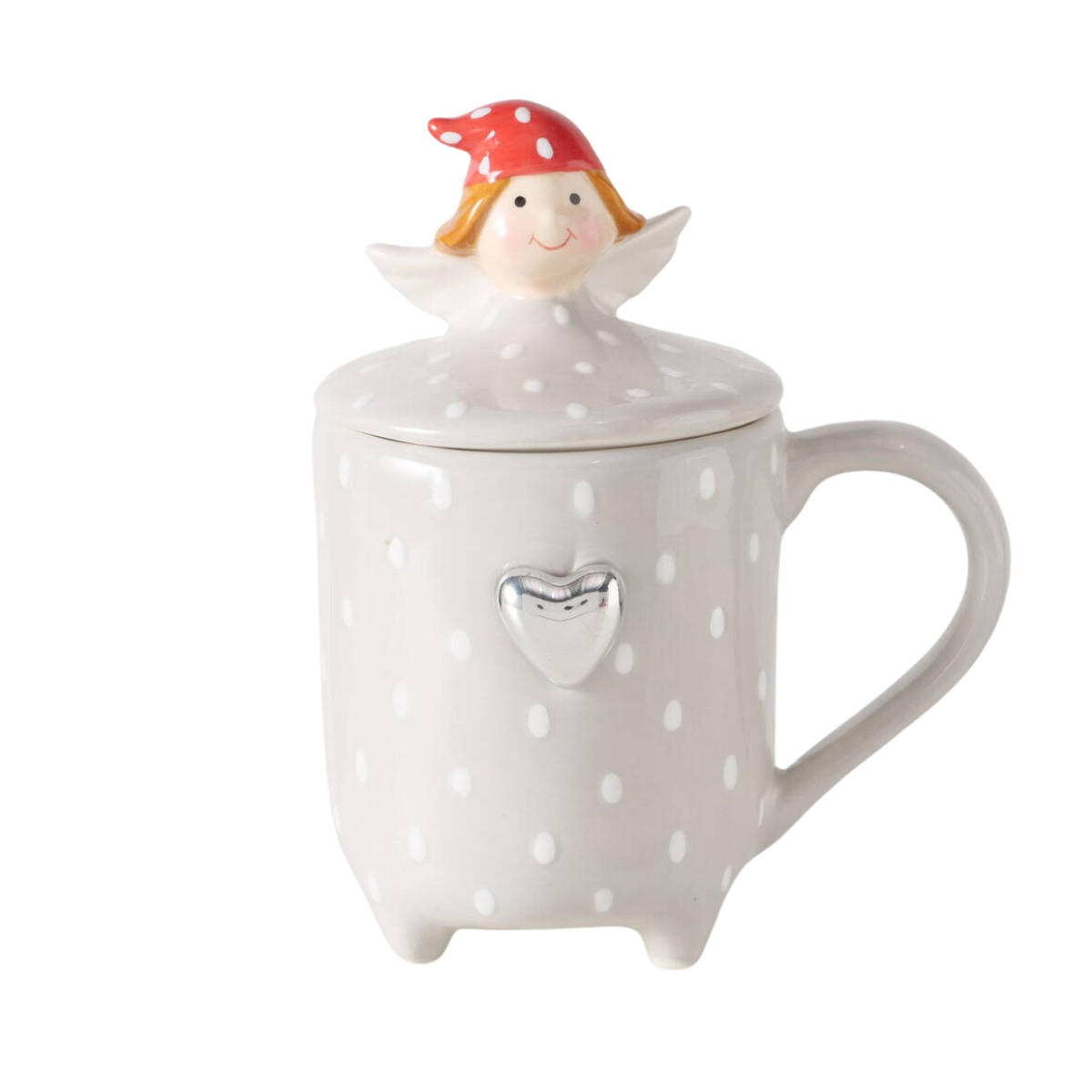 BECHER Malena 360 ml - Weiß, Stein (360L) - Boltze Home