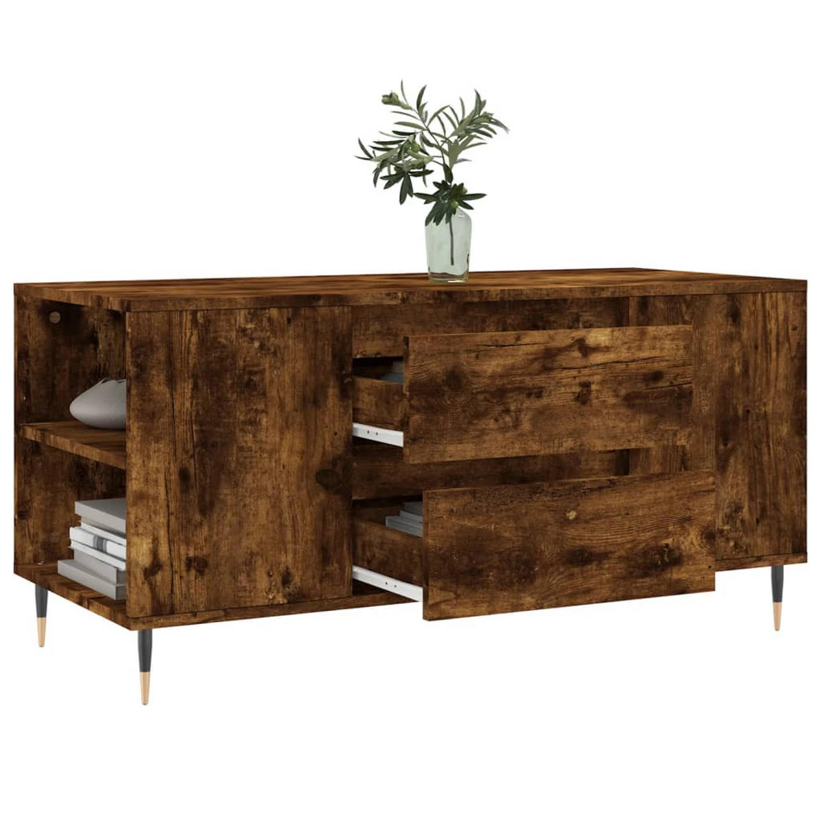 COUCHTISCH Räuchereiche 102x44,5x50 cm Holzwerkstoff - Braun, Holzwerkstoff (44.5/102/50cm) - furnicato