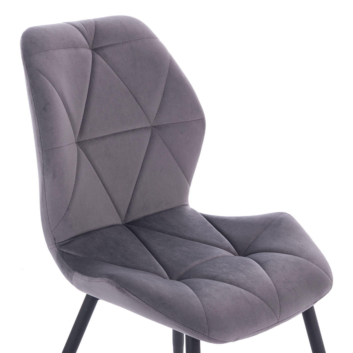 ESSZIMMERSTUHL JAMIE 2er Set Samt Dunkelgrau - Anthrazit/Schwarz, Textil (47/84/48cm) - SVITA