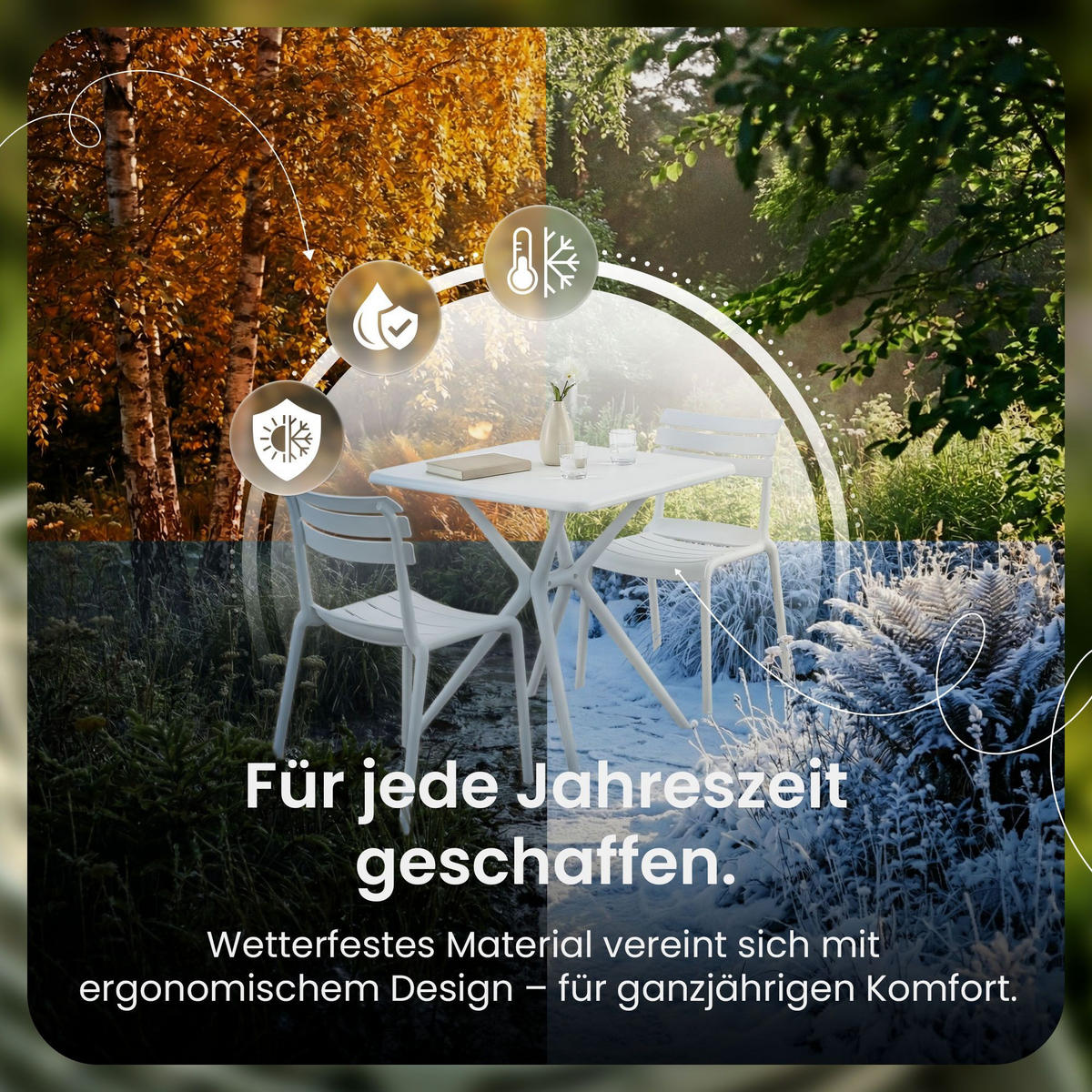 GARTENSITZGRUPPE 2 Kunststoff Weiß - Weiß, Kunststoff - CLP