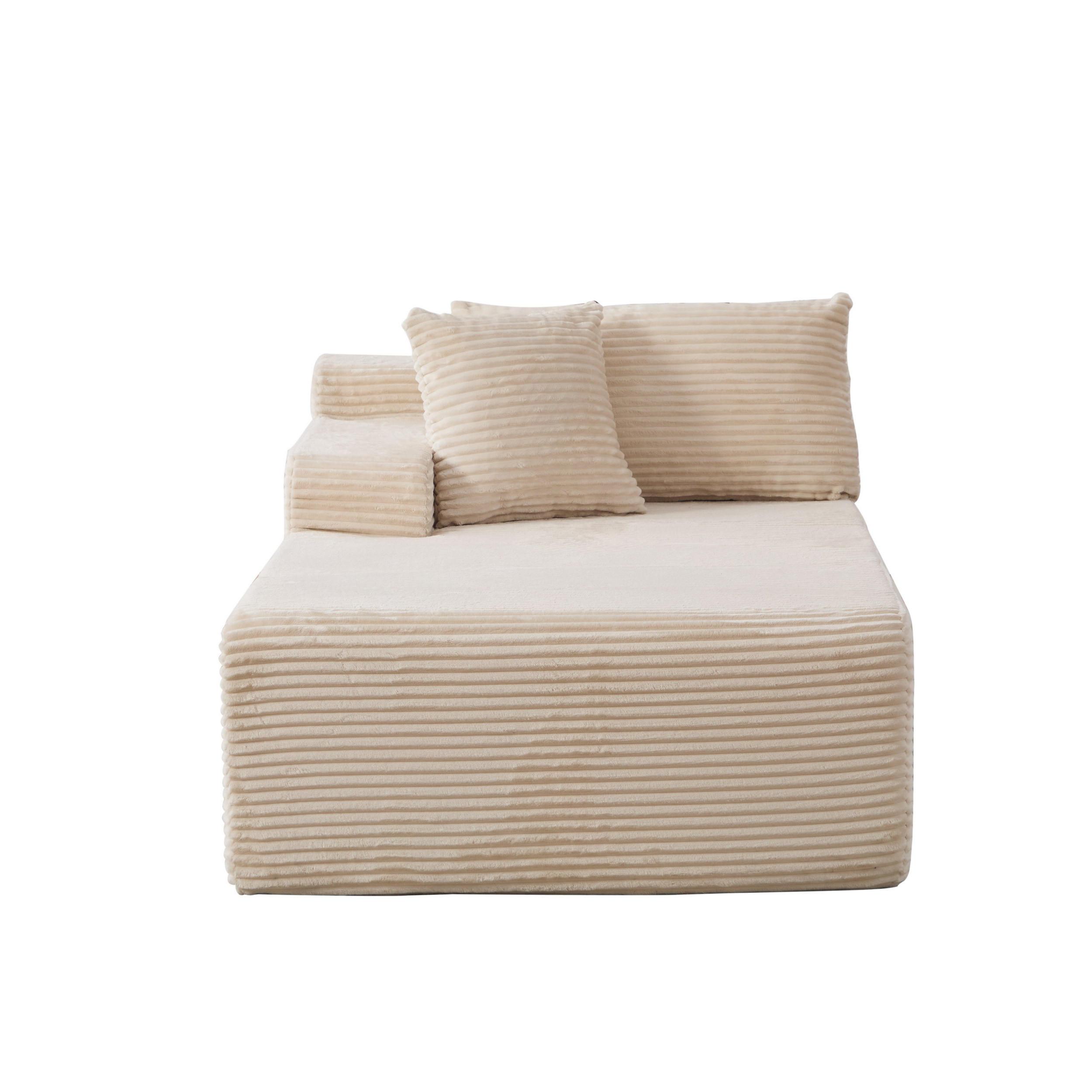 SOFAELEMENT 174/100/74.5 cm Beige Chenillestoff - Beige, Textil (100/74.5/174cm) - Oxeza