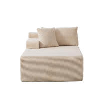 SOFAELEMENT 174/100/74.5 cm Beige Chenillestoff - Beige, Textil (100/74.5/174cm) - Oxeza