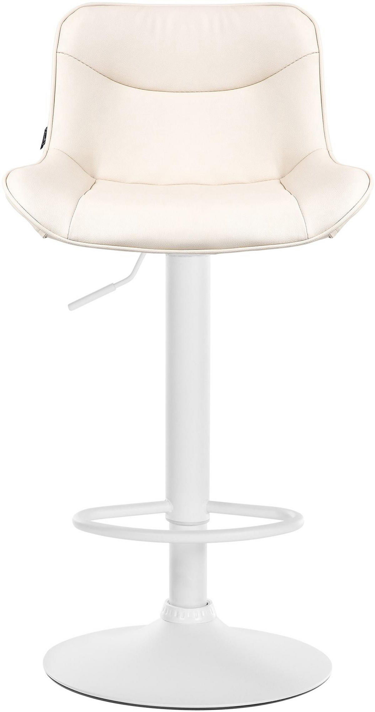 BARHOCKER 2er Set Vulcano Kunstleder weiß creme - Naturfarben/Weiß, Kunststoff/Metall (49/106/51cm) - TPFLiving