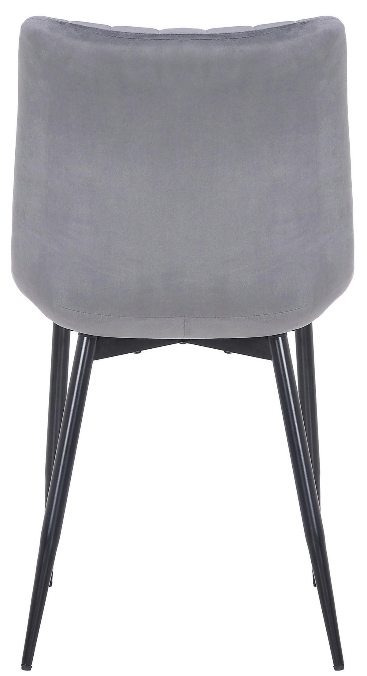 STUHL Samt grau - Schwarz/Grau, Textil/Metall (46/82/61cm) - CLP