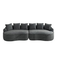 4-SITZER SOFA Chenille Grau mit Kissen - Grau, Textil (320/67/114cm) - WISHDOR