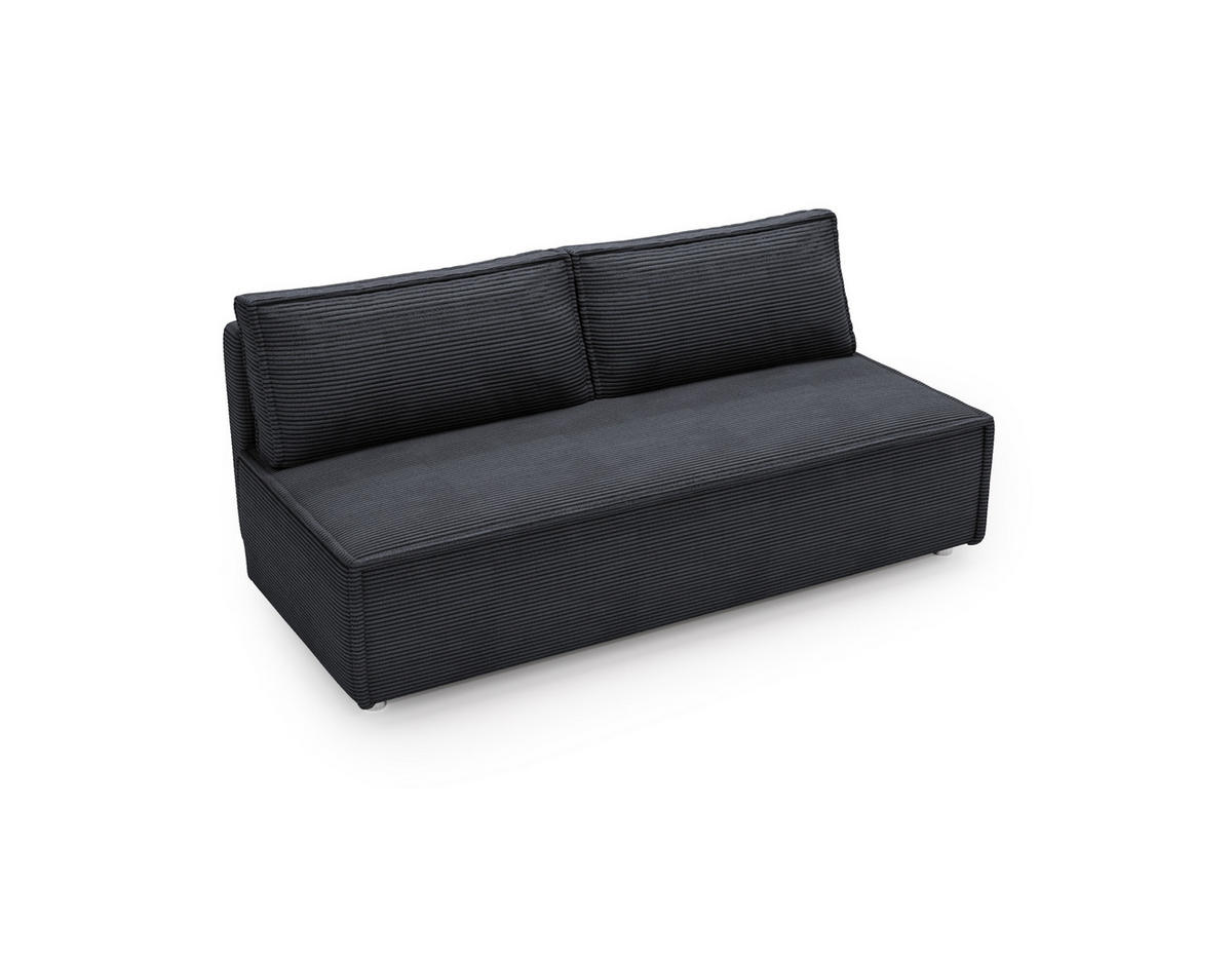 SCHLAFSOFA Mit Bettkasten DUO Poso Stoff Dunkelgrau - Dunkelgrau, Holz (198/89/90cm) - Kaiser Möbel