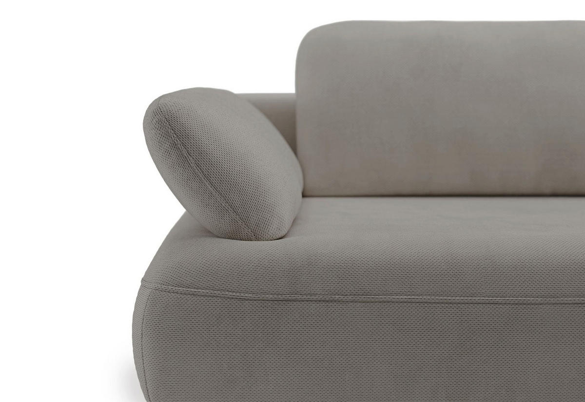 ECKSOFA Avolla Graubeige rechts - Taupe/Schwarz, Textil/Metall (186/284cm) - Selsey