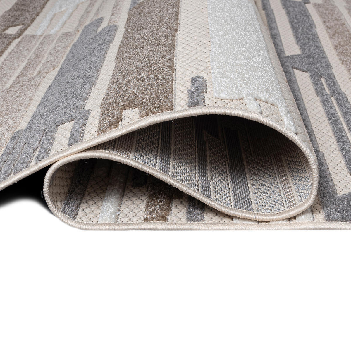 TEPPICH In-Outdoor Beige Abstract - Kurzflor Rechteckig Creme - 140 x 200 cm - Beige/Creme, Textil (140/200cm) - Mazovia