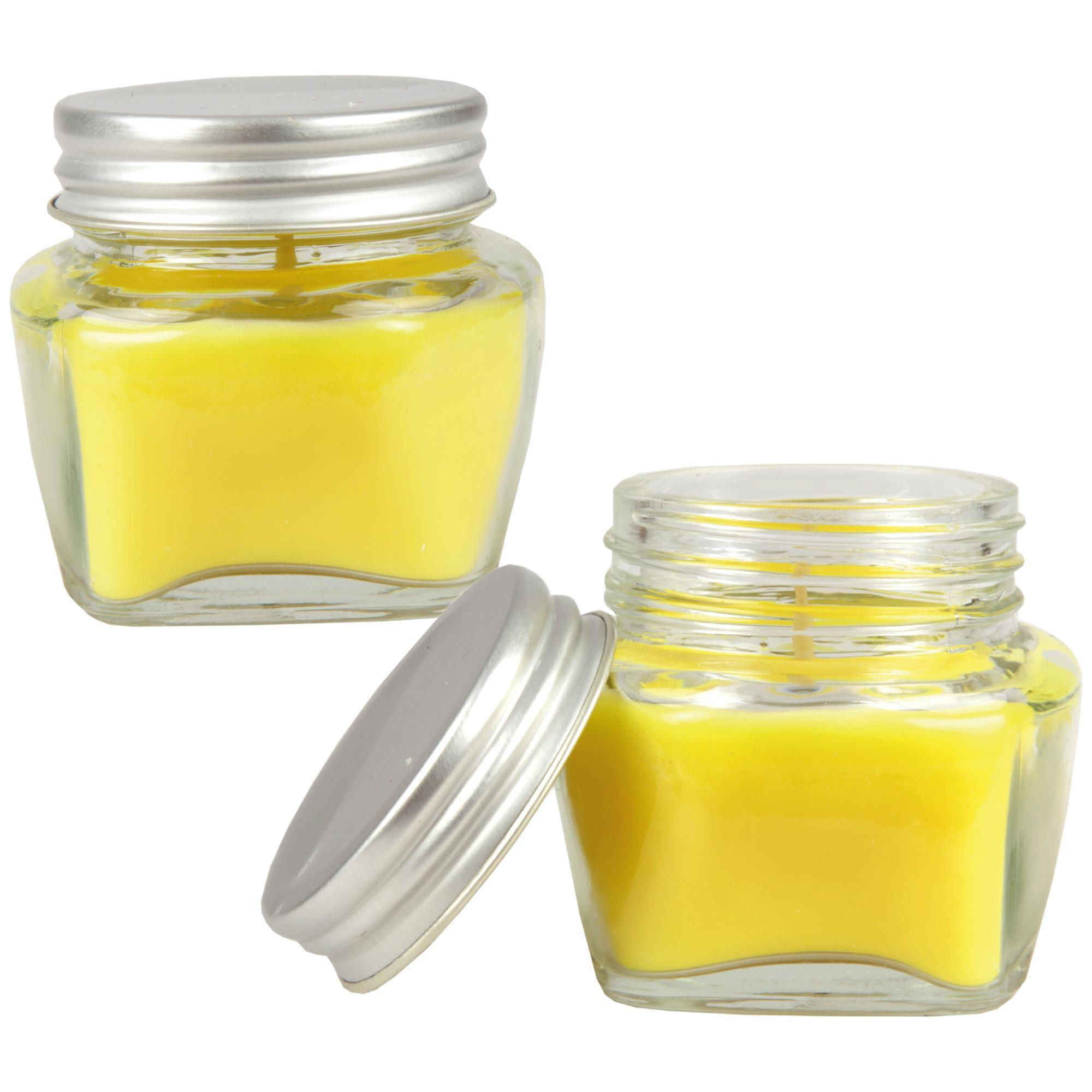 DUFTKERZE im Glas "Macaron Mint & Limes" mit Deckel, 2er Pack mit je ca. 7 Std. Brenndauer, Ø6cm , Raumduft als Geschenk und Dekoration - Mintgrün, Glas (6/5cm) - HS Candle