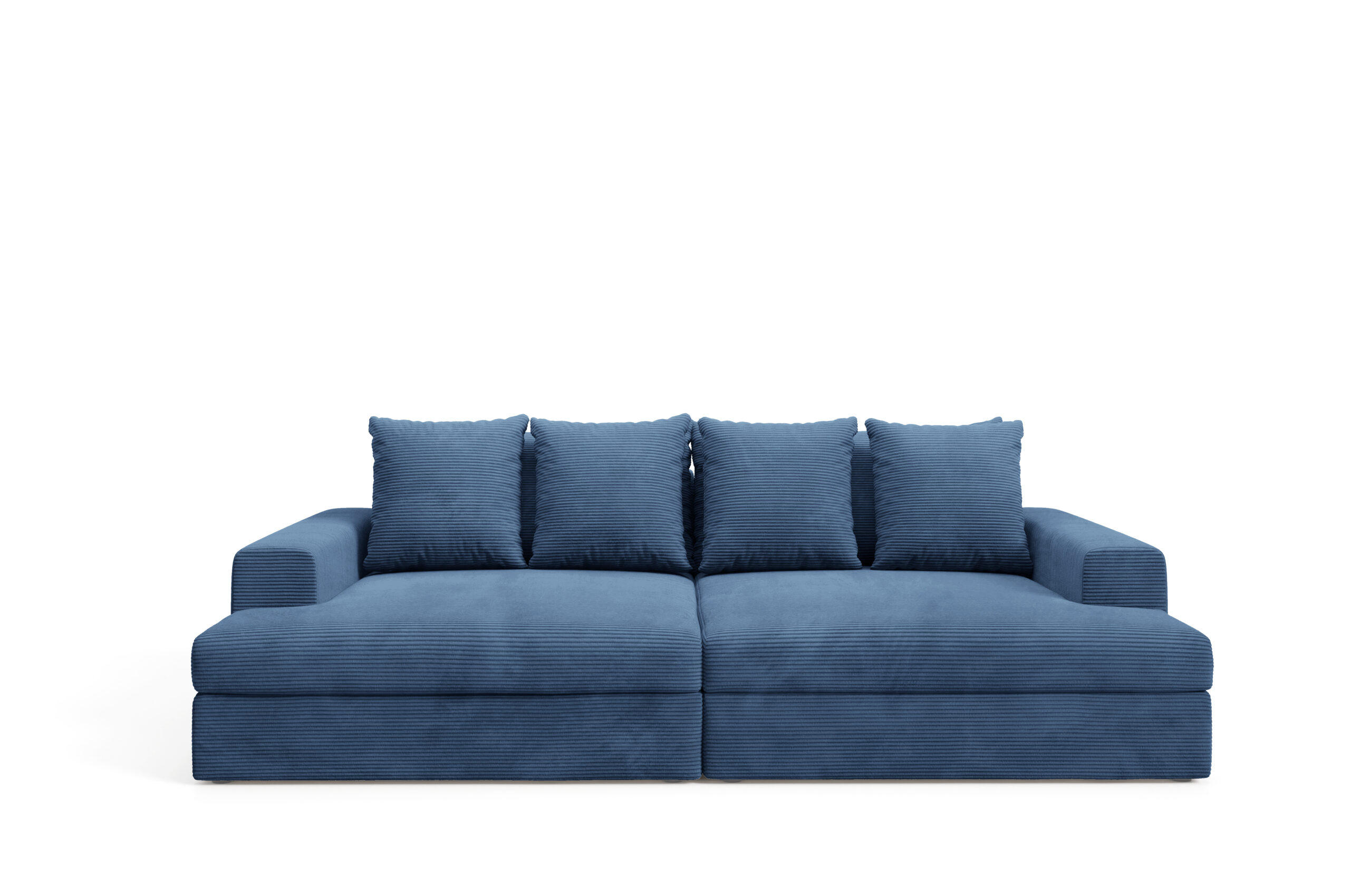 SOFA 4-Sitzer Cord Blau - Blau, Textil (167/42/272cm) - Furnisell