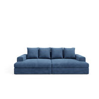 SOFA 4-Sitzer Cord Blau - Blau, Textil (167/42/272cm) - Furnisell