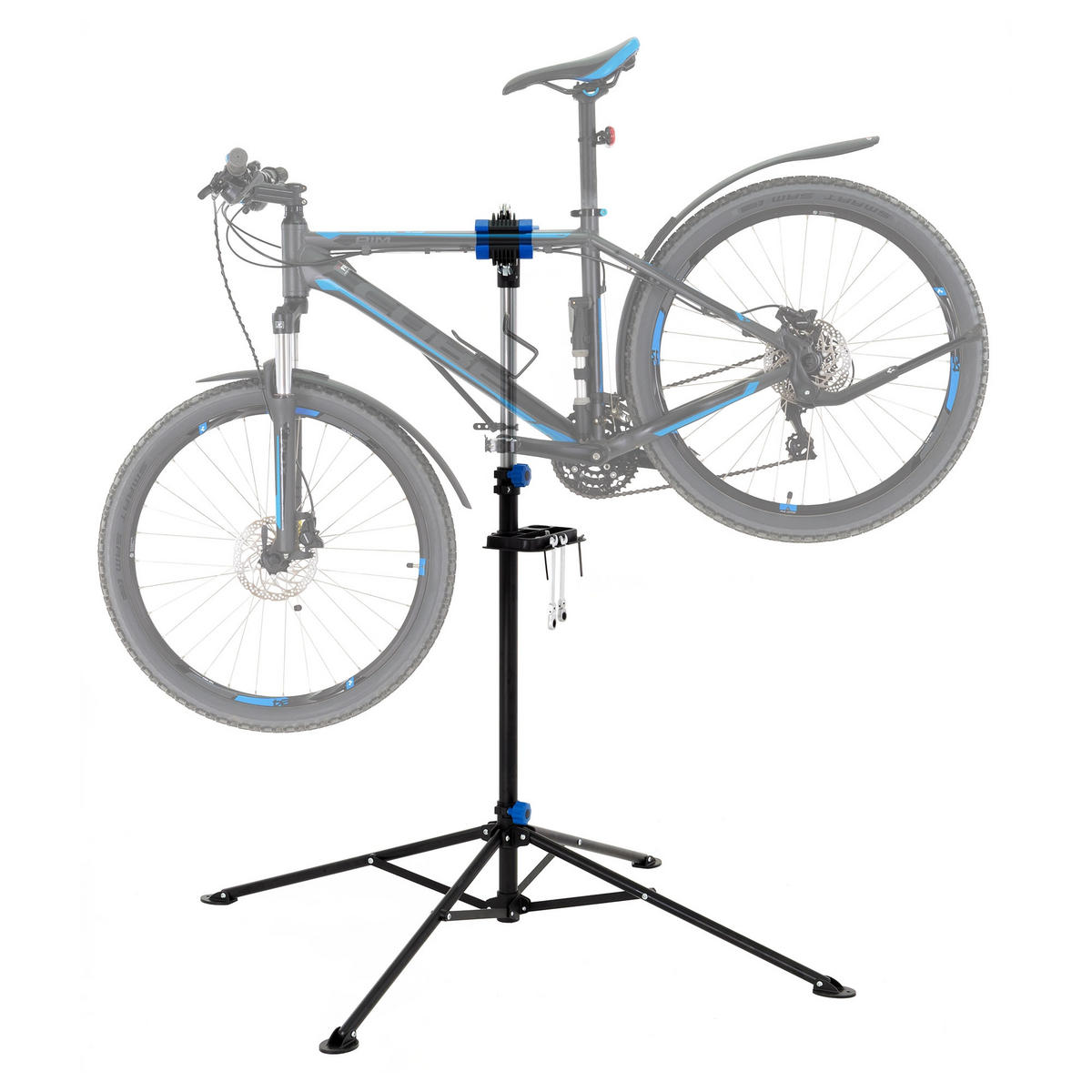 FAHRRADREPARATURSTÄNDER TELESKOP - Schwarz, Metall (146/185/146cm) - ECD-Germany