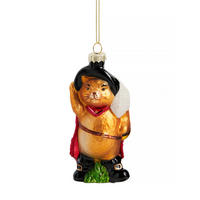 WEIHNACHTSKUGEL Glas AMIGO, 5x12 cm, Katze, Christbaumkugeln, Weihnachtsdeko Xmas, Christmas Deko - Braun, Glas (5.5/4.5/12cm) - home&you