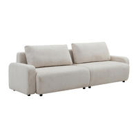 4-SITZER Schlafsofa - Chenille-Stoff - Beige - YOKIRA - Beige, Textil (256/88/99cm) - Vente-Unique