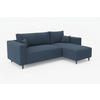 ECKSOFA RIO mit Schlaffunktion und Bettkasten, Farbe: Blau, Cordstoff, Ottomane Universal - Blau, Textil (249/142cm) - Marpur