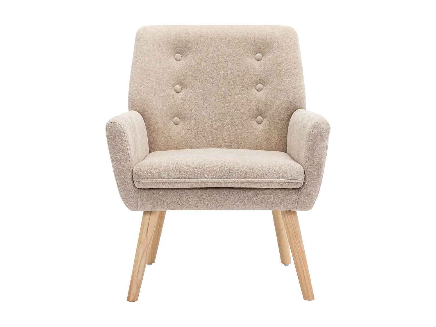 SESSEL mit gerader Rückenlehne - 1 Person - Stoff - Beige - - Beige, Textil (65/79/68cm) - Vente-Unique