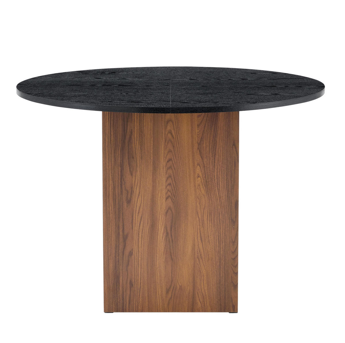ESSTISCH 100/100/76 cm mit Stauraumregal und MDF-Tischplatte, Walnuss/Schwarz - Schwarz, Holzwerkstoff (100/100/76cm) - Redom