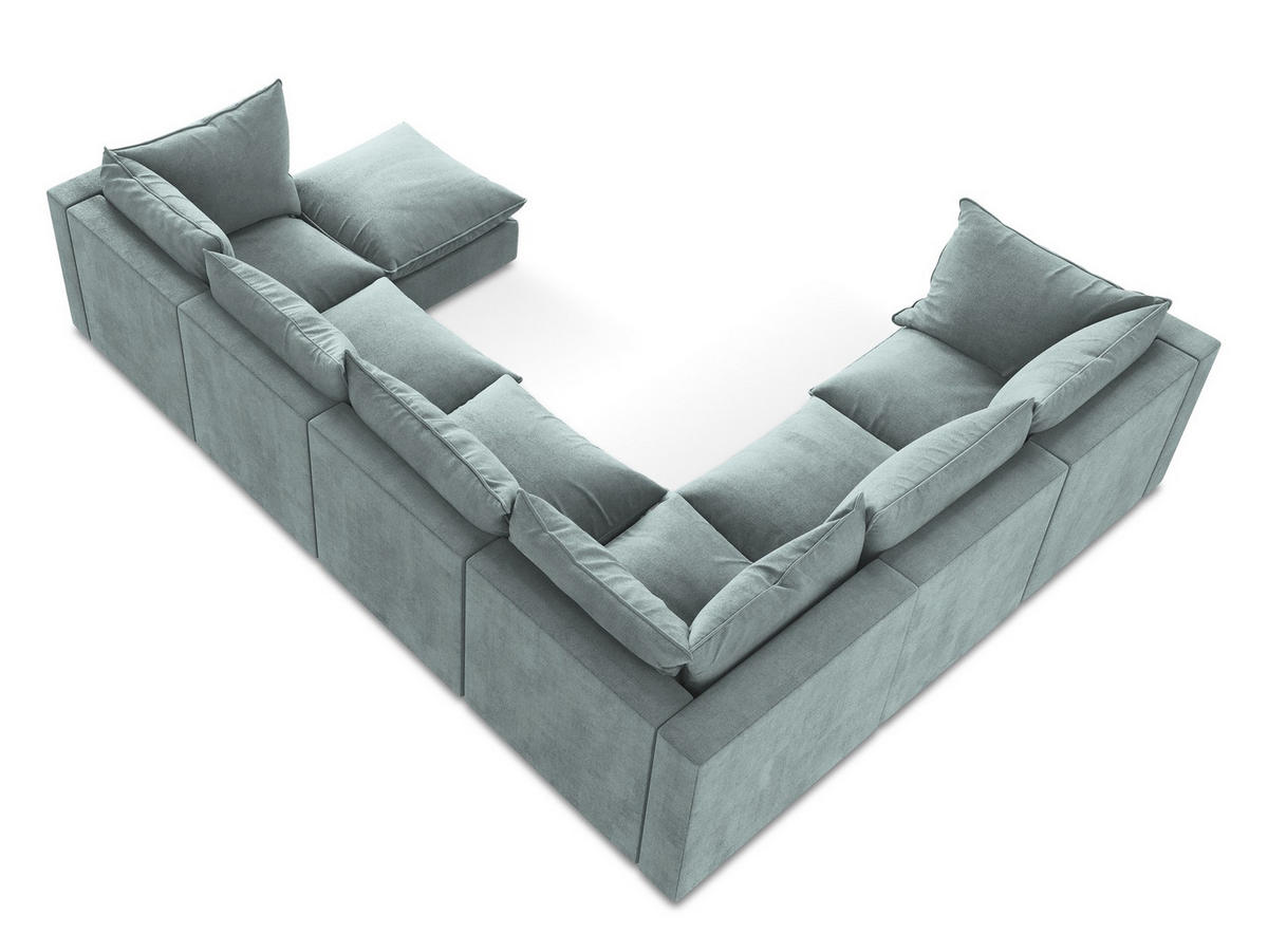 POUF Bouclé Stoff Grün - Schwarz/Olivgrün, Holzwerkstoff/Kunststoff (75/45/75cm) - Makamii