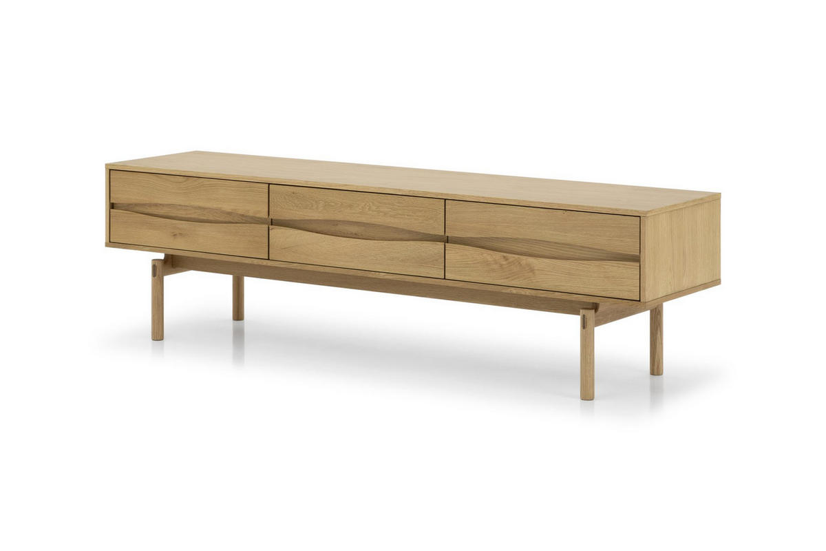 TV-MÖBEL Celeste, Natur Massiveiche - Beige, Holz (45/53/186cm) - WOODEK