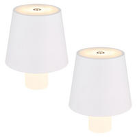 2X LED TISCHLEUCHTE Vannie Weiß - Weiß, Kunststoff (10.6/10.6/13cm) - Globo Lighting